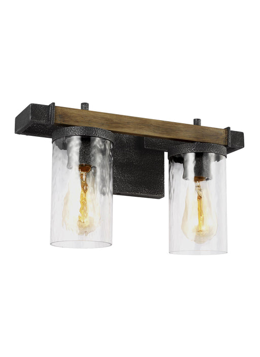 Angelo Bath Sconce in Distressed Weathered Oak/Slate Grey Metal - Lamps Expo
