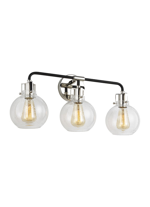 Clara Bath Sconce in Polished Nickel/Textured Black - Lamps Expo