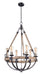 Lodge 6-Light Chandelier in Weathered Oak / Bronze - Lamps Expo