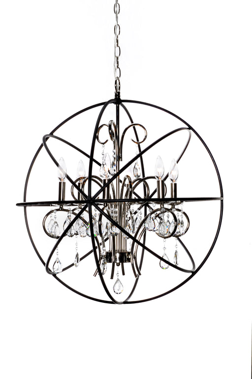 Orbit 6-Light Pendant in Anthracite / Polished Nickel - Lamps Expo