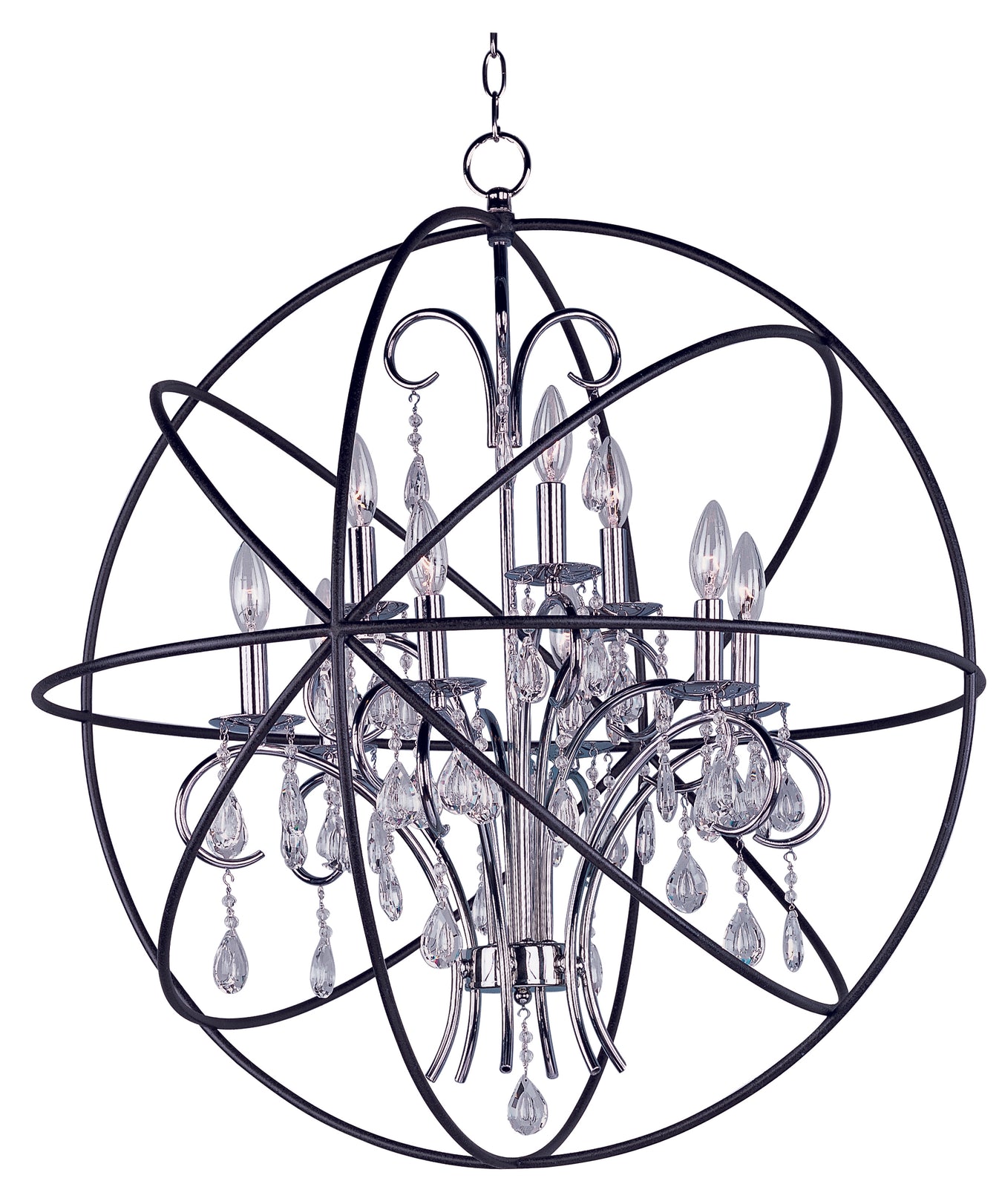 Orbit 9-Light Pendant in Anthracite / Polished Nickel - Lamps Expo