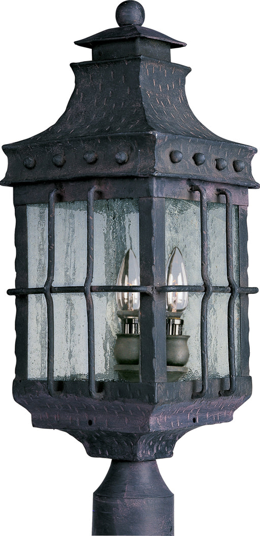Nantucket 3-Light Outdoor Pole/Post Lantern in Country Forge - Lamps Expo