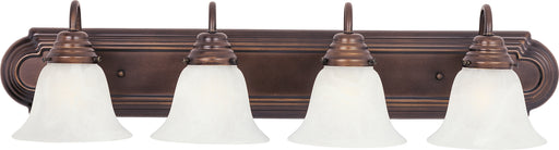 Essentials 4-Light Bath Vanity in Oil Rubbed Bronze with Marble Glass - Lamps Expo