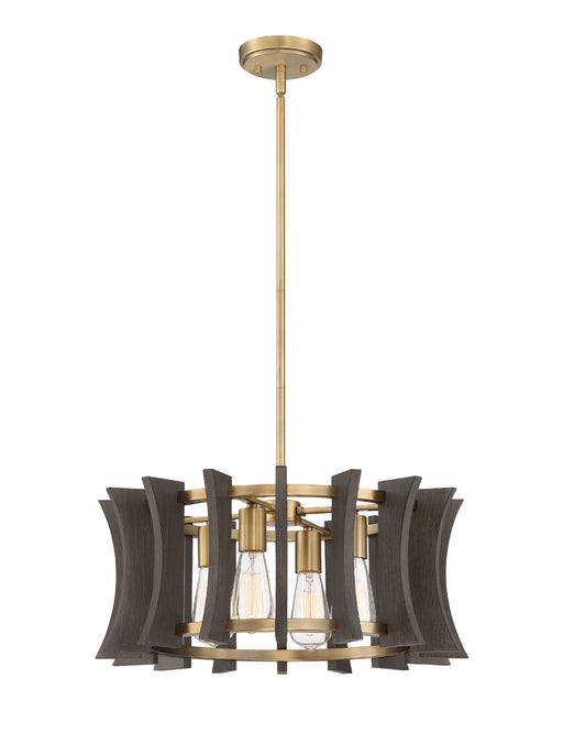 Cordelia 4-Light Pendant in Aged Brass