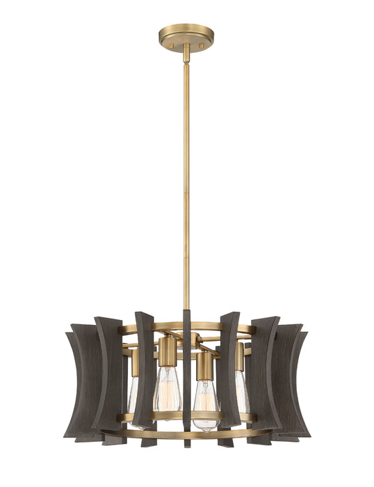 Cordelia 4-Light Pendant in Aged Brass