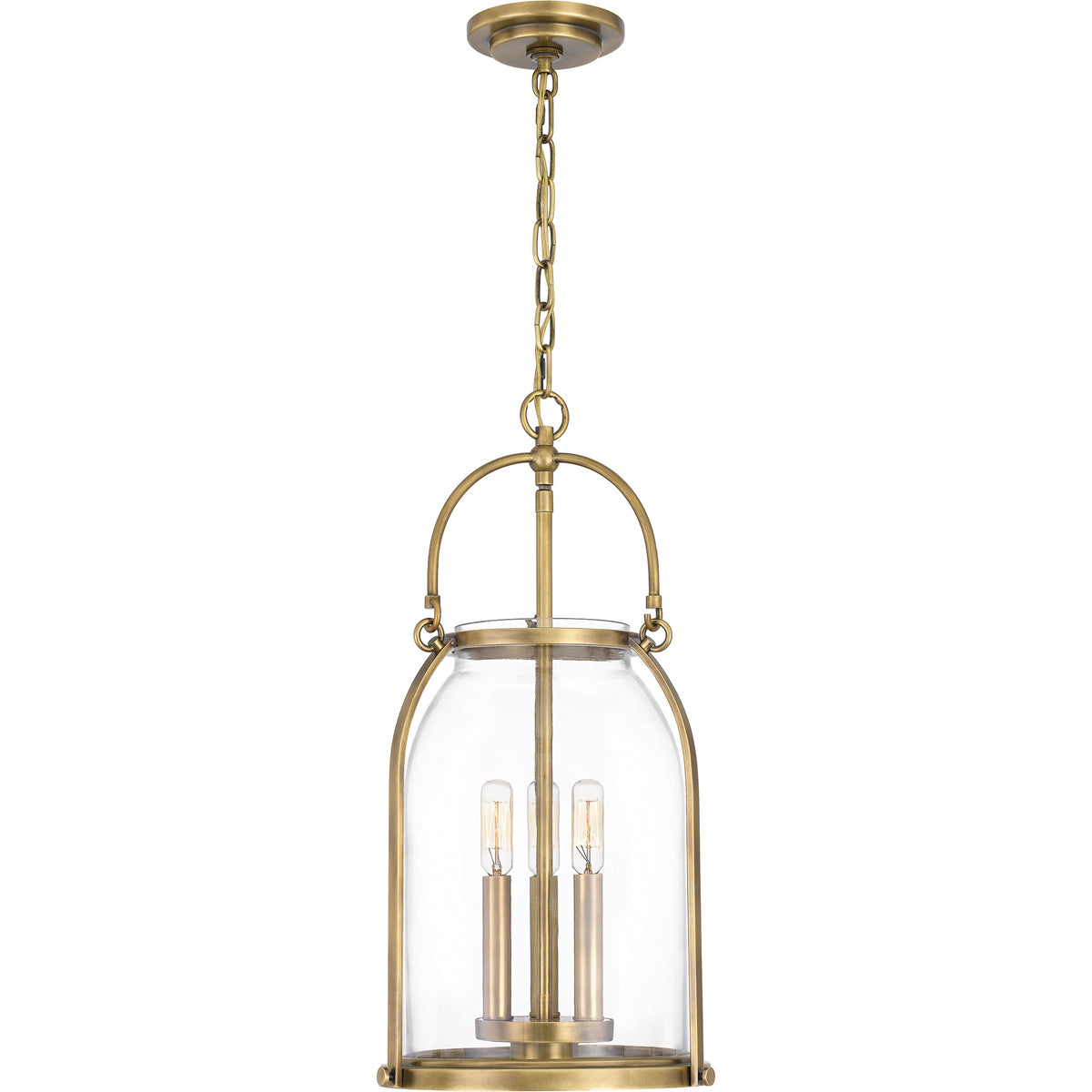 Colonel 3-Light Mini Pendant in Weathered Brass