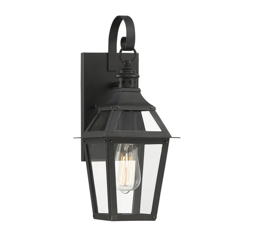 Jackson 1-Light Outdoor Sconce in Black With Gold Highlighted