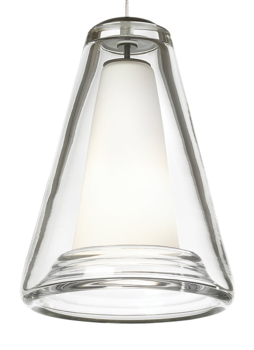 Billow Pendant in Satin Nickel with Clear