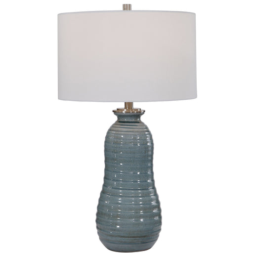 Uttermost's Zaila Light Blue Table Lamp Designed by Jim Parsons