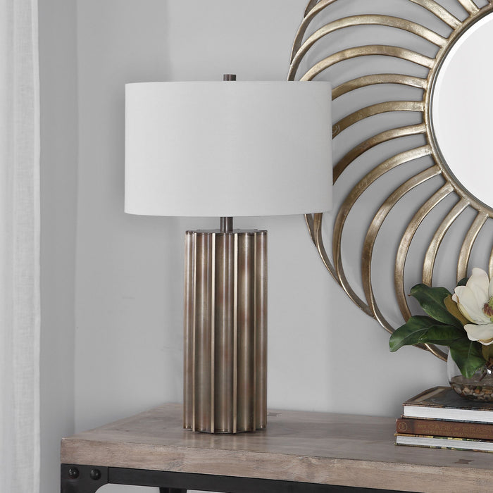 Uttermost's Khalio Gun Metal Table Lamp Designed by Carolyn Kinder - Lamps Expo