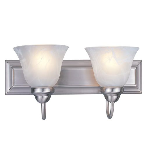 Lexington 2-Light Vanity in Brushed Nickel with White Swirl Glass - Lamps Expo
