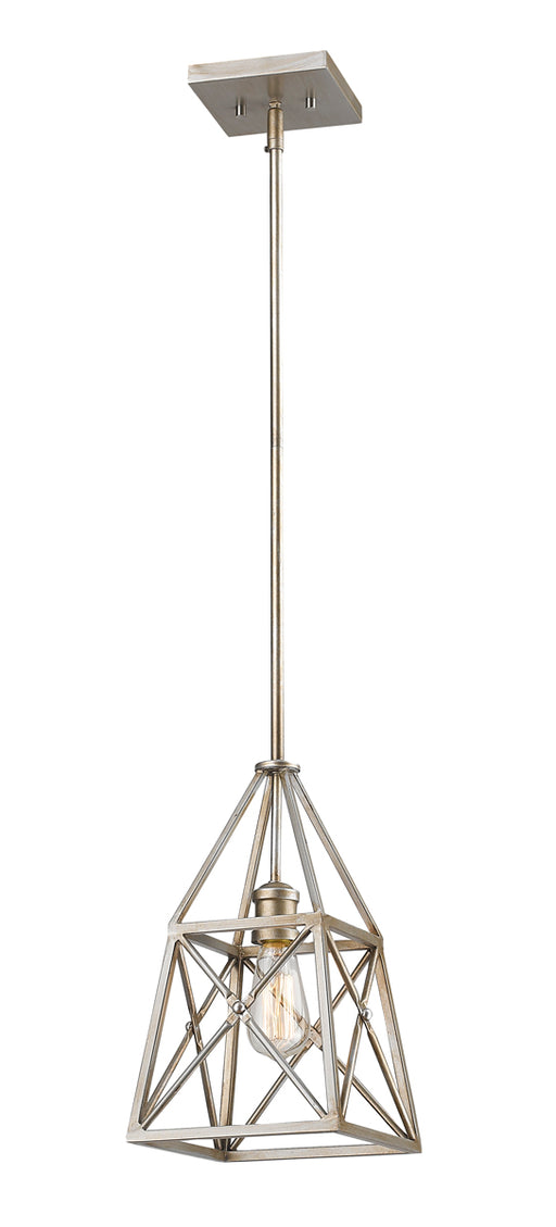 Tressle 1-Light Mini Pendant in Antique Silver with Antique Silver Shade - Lamps Expo