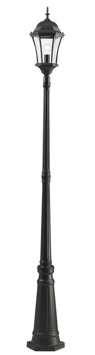 Wakefield 1-Light Outdoor Post-Light in Black with Clear Beveled Glass - Lamps Expo