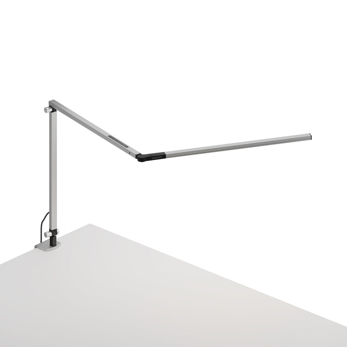 Z-Bar slim Desk Lamp with one-piece desk clamp (Warm Light; Silver)