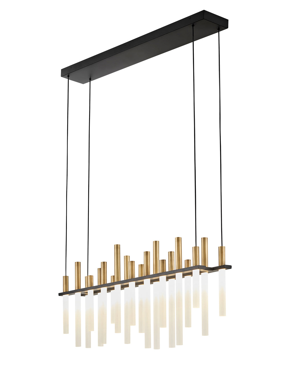 Echo Large LED Linear Chandelier in Black - Lamps Expo