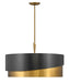 Gigi Extra Large Drum Chandelier in Heritage Brass - Lamps Expo