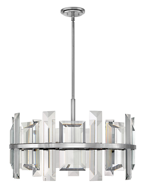 Odette Large Drum Chandelier in Polished Nickel - Lamps Expo