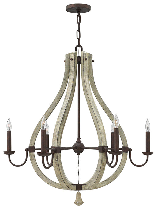 Middlefield Large Open Frame Chandelier in Iron Rust - Lamps Expo