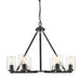 Monroe 6-Light Chandelier in Black with Gold Highlights & Clear Glass - Lamps Expo
