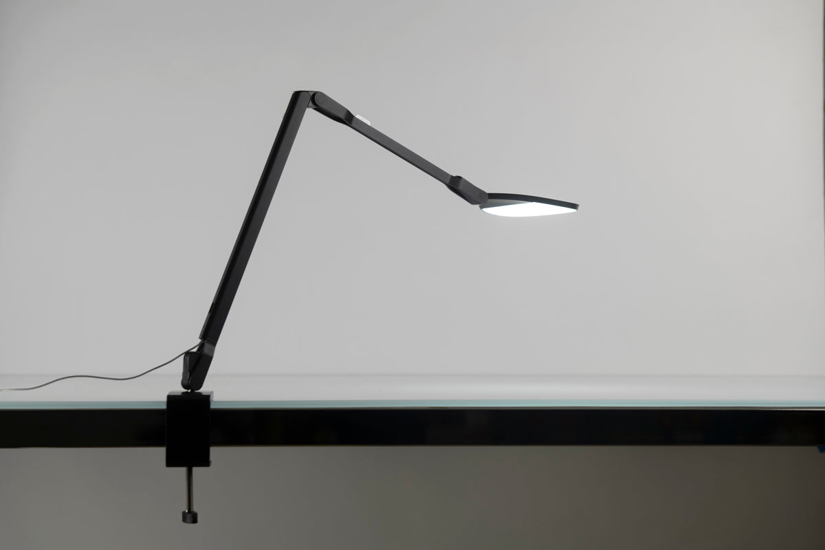 Splitty Reach Desk Lamp with one-piece desk clamp