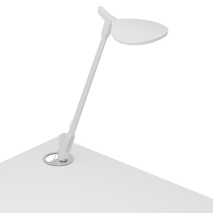 Splitty Desk Lamp with grommet mount, Matte White