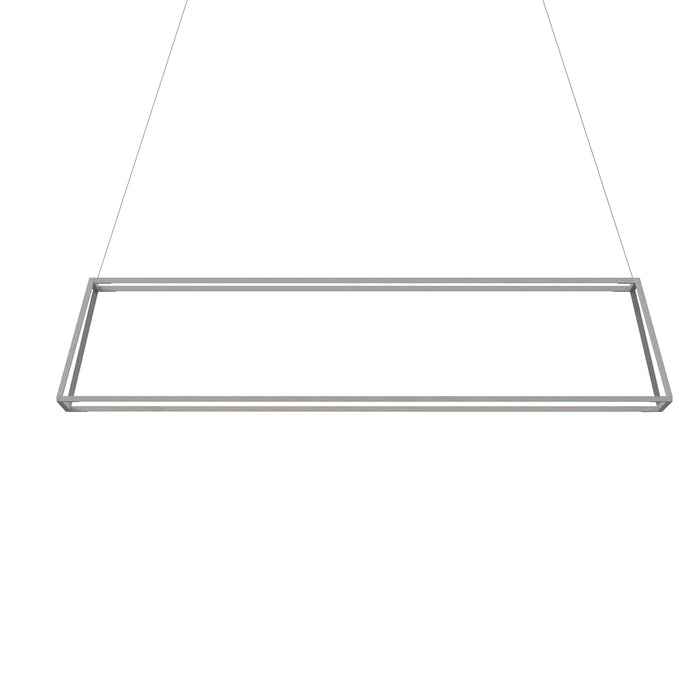 Z-Bar Pendant Rise Large Rectangle, Soft Warm, Silver, 56" x 14" x 12"