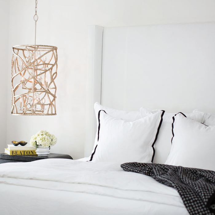 A Stylish Mini-Chandelier Hanging Bedside