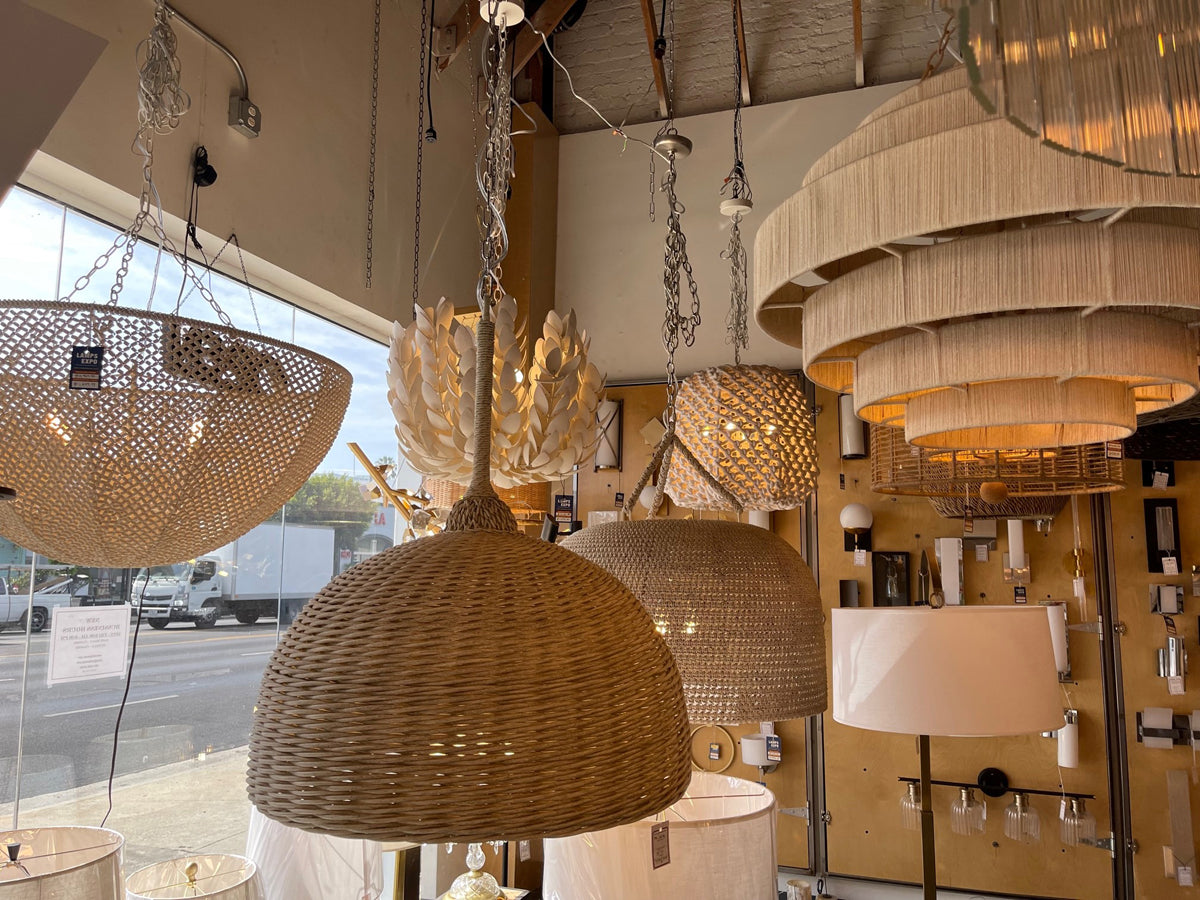 Naturals & Organic Style Lighting Fixtures showcased at Lamps Expo's Lighting Store in Los Angeles