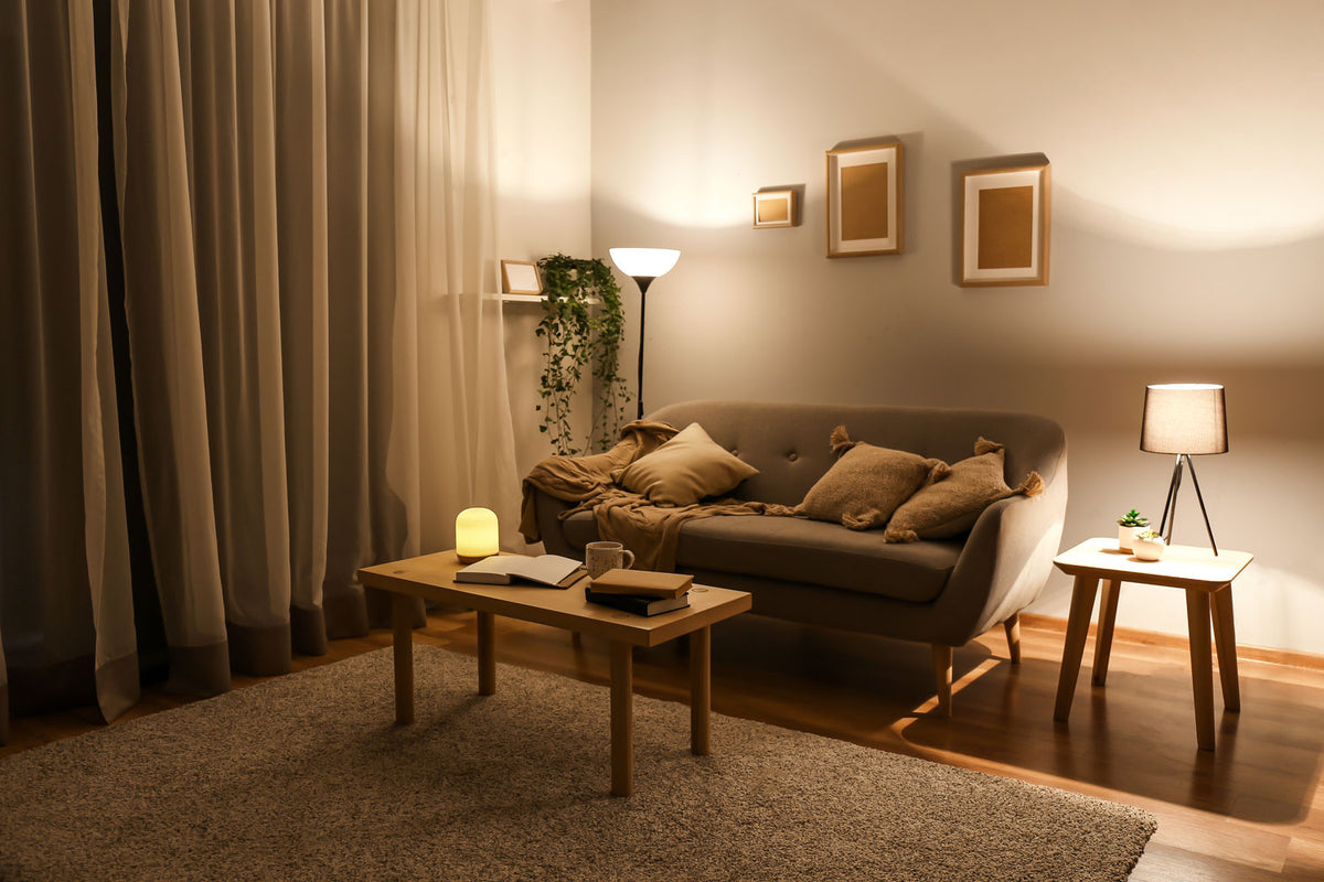 Torchiere floor lamp with sales table