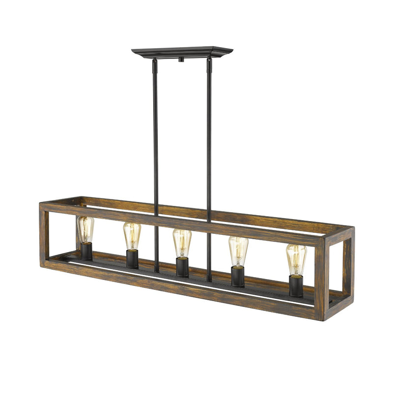Sutton 5-Light Linear Pendant in Matte Black