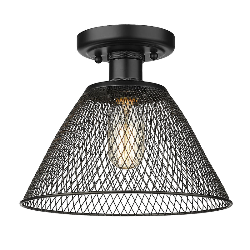 Carver Semi-Flush Mount in Matte Black