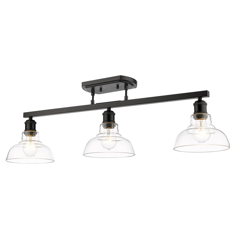 Carver 3-Light Semi-Flush Mount in Matte Black