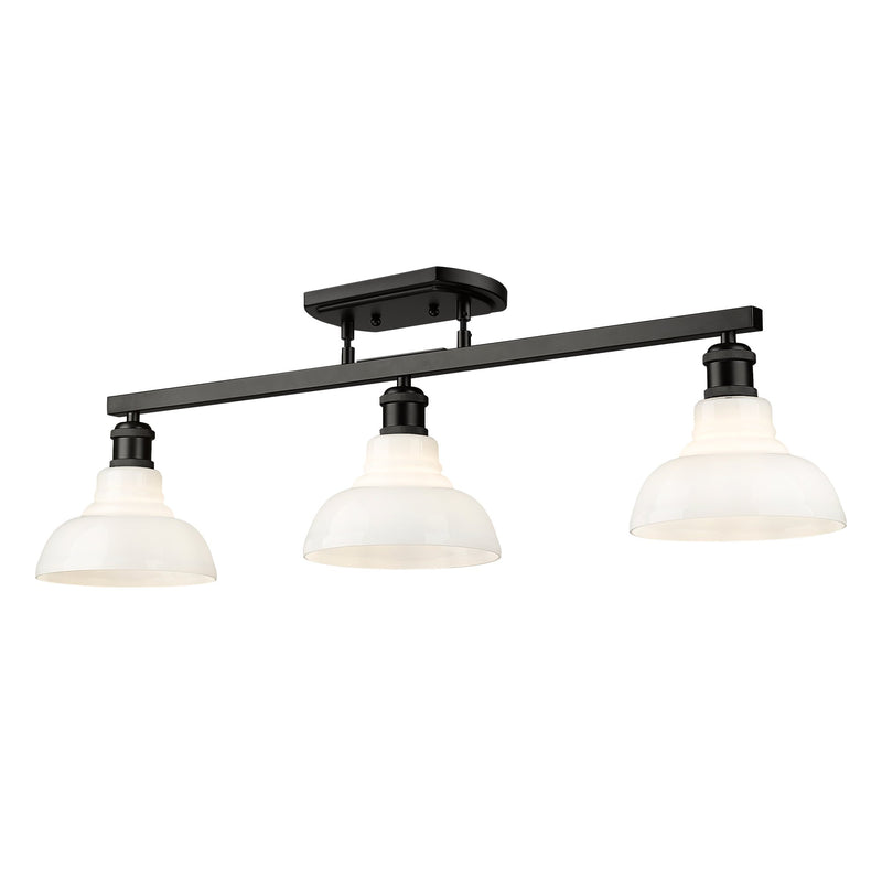 Carver 3-Light Semi-Flush Mount in Matte Black