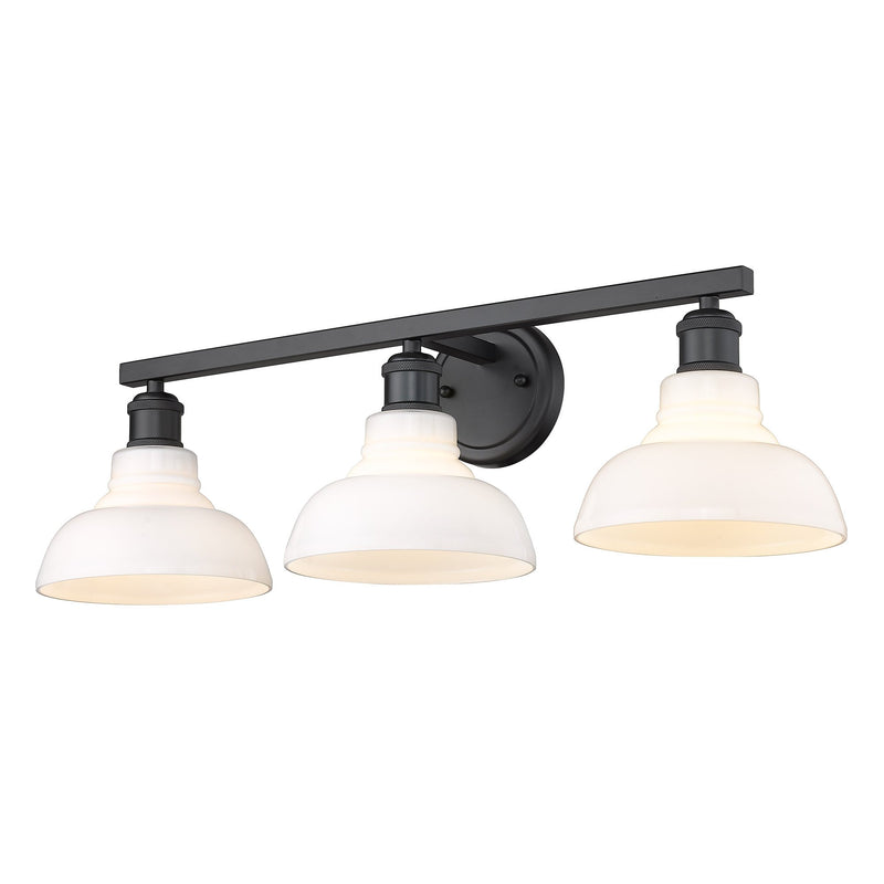 Carver 3-Light Bath Vanity Light in Matte Black