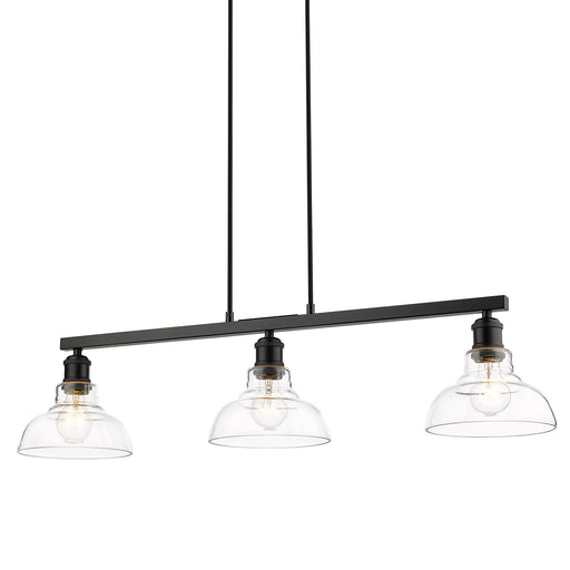 Carver 3-Light Linear Pendant in Matte Black