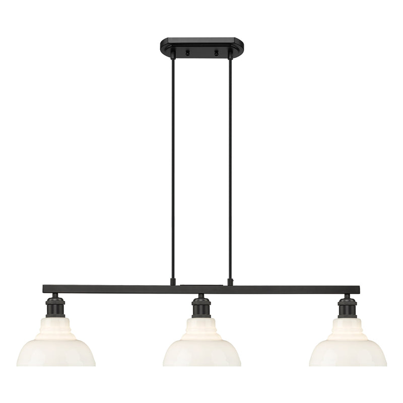 Carver 3-Light Linear Pendant in Matte Black