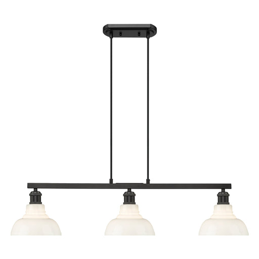 Carver 3-Light Linear Pendant in Matte Black