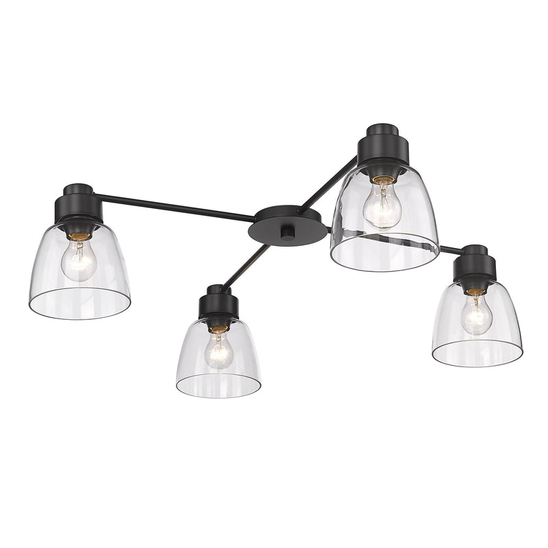 Remy 4-Light Semi-Flush Mount in Matte Black