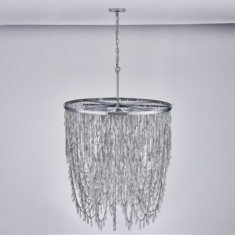 Frangia 18-Light Chandelier in Polished Chrome