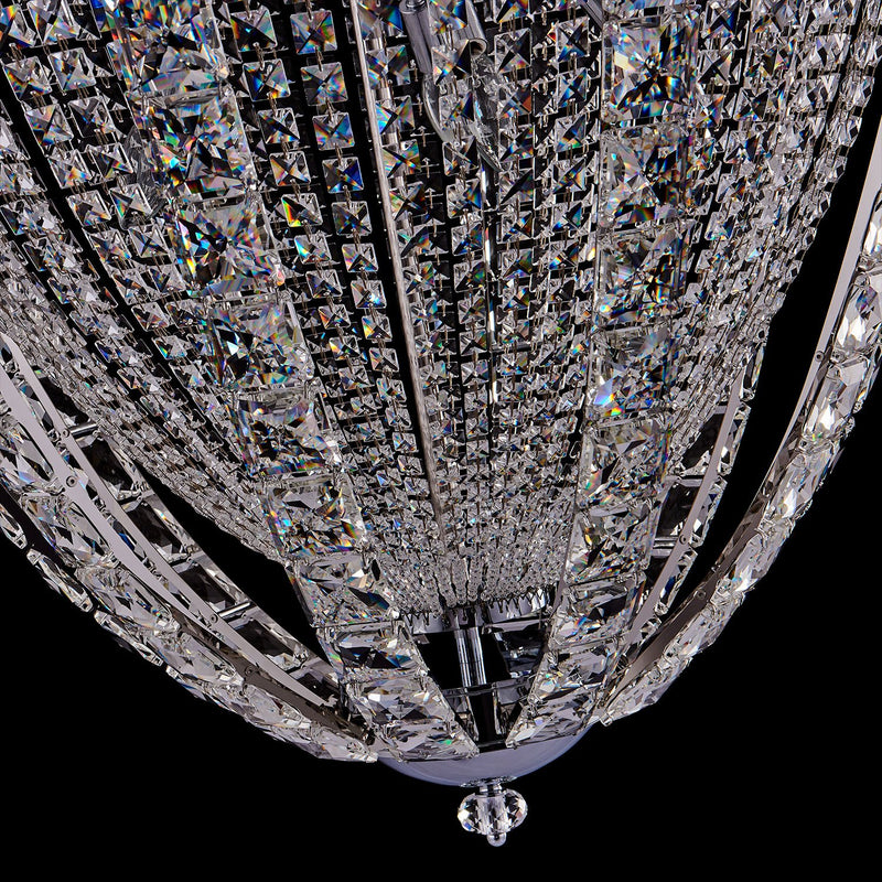 Scudo 35-Light Chandelier in Polished Chrome