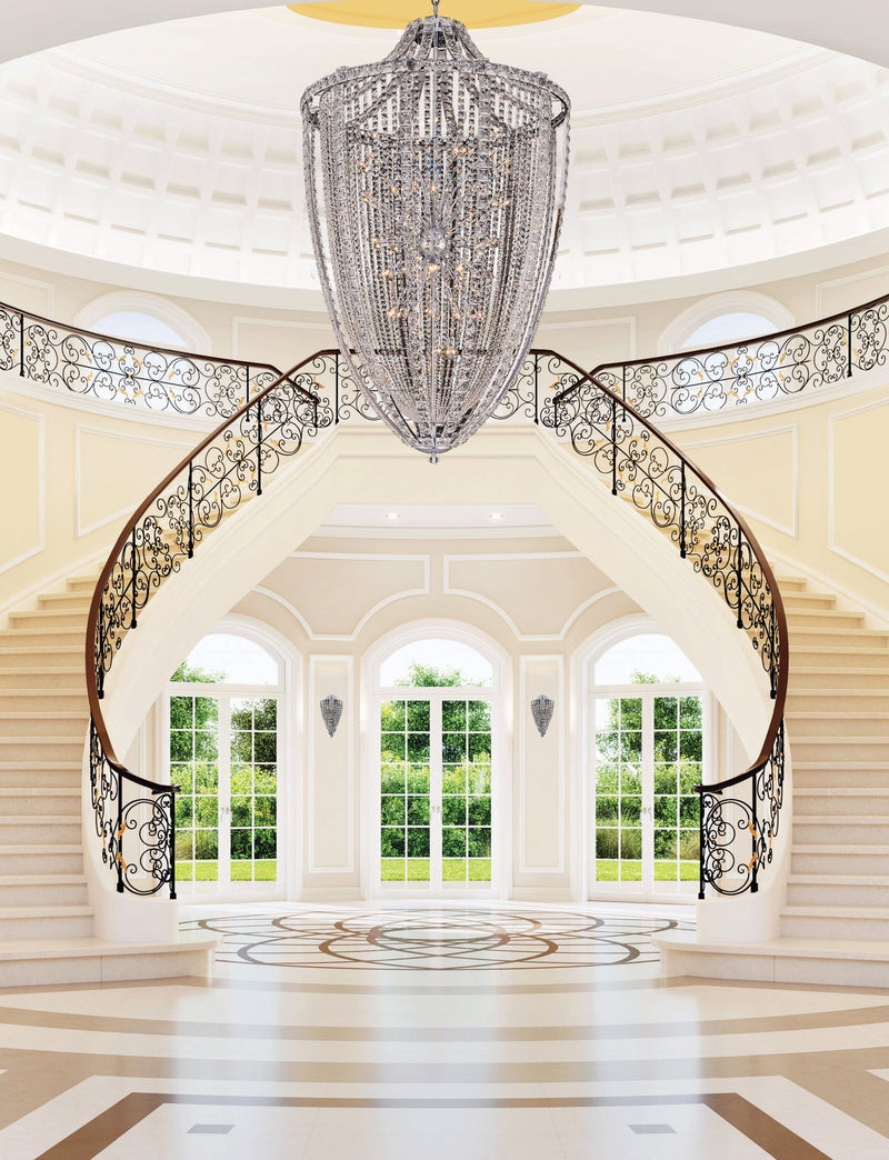 Scudo 72-Light Chandelier in Polished Chrome