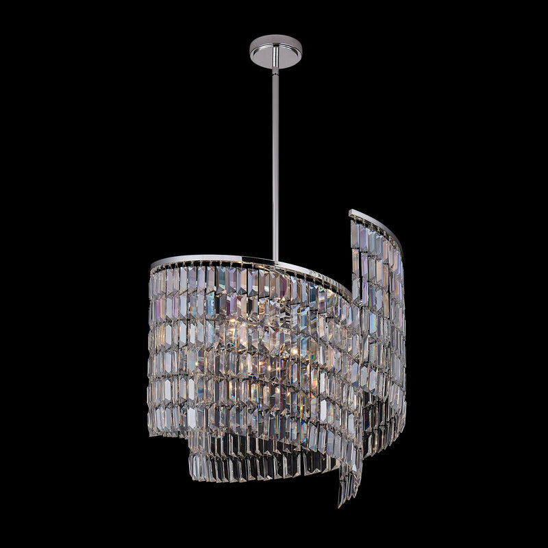 Vortice 7-Light Chandelier in Polished Silver