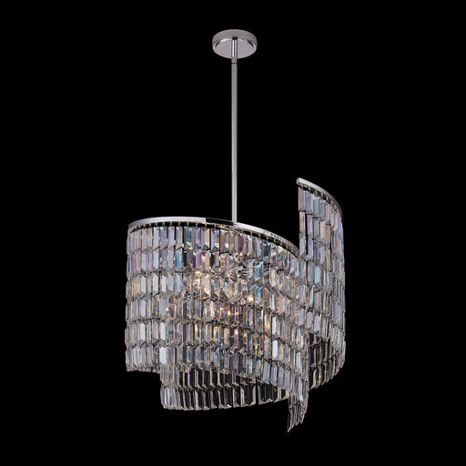 Vortice 7-Light Chandelier in Polished Silver