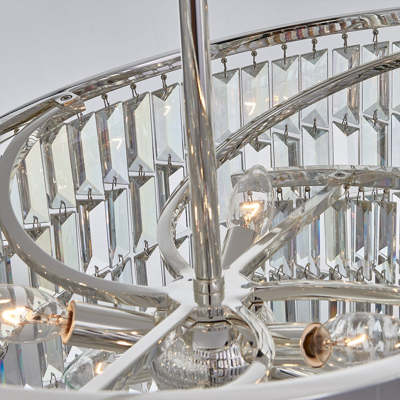 Vortice 7-Light Chandelier in Polished Silver