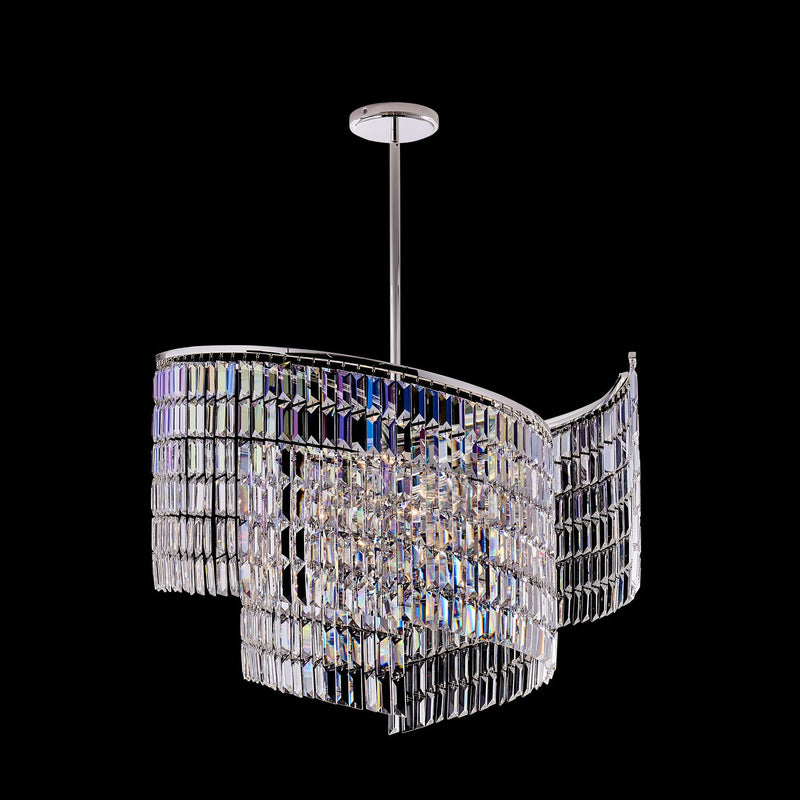 Vortice 13-Light Chandelier in Polished Silver