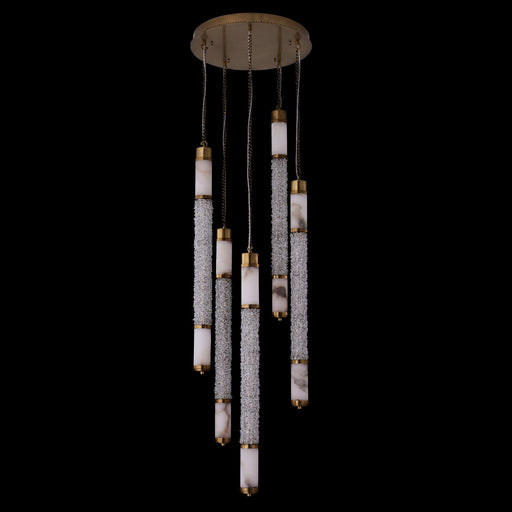 Tubo LED Pendant in True Brass