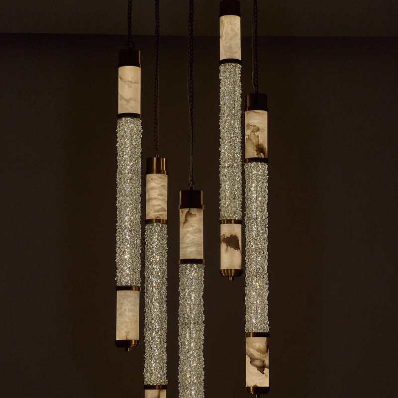 Tubo LED Pendant in True Brass