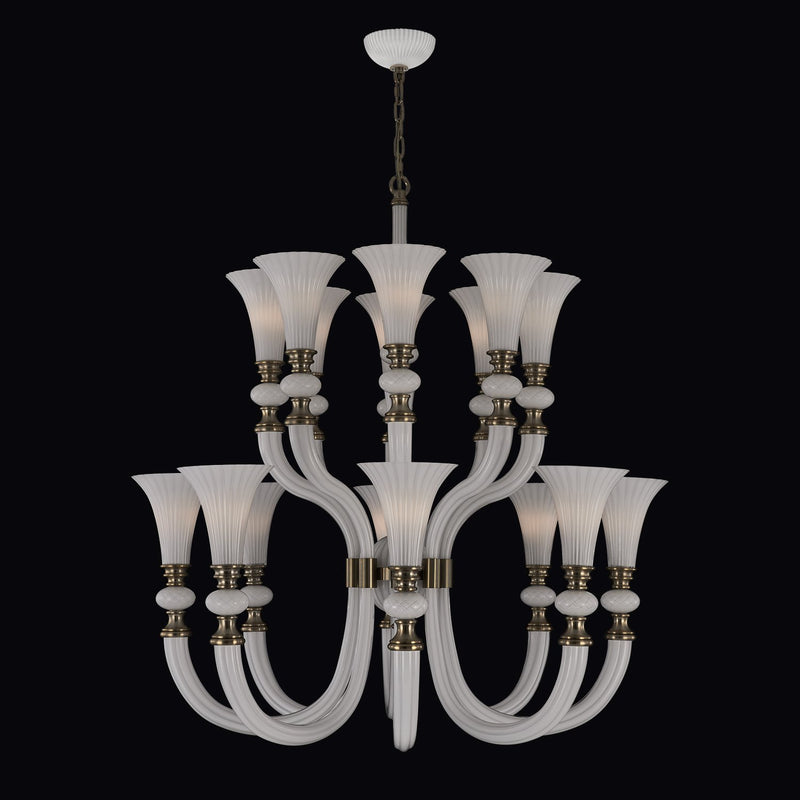 Bianca 16-Light Chandelier in Winter Brass
