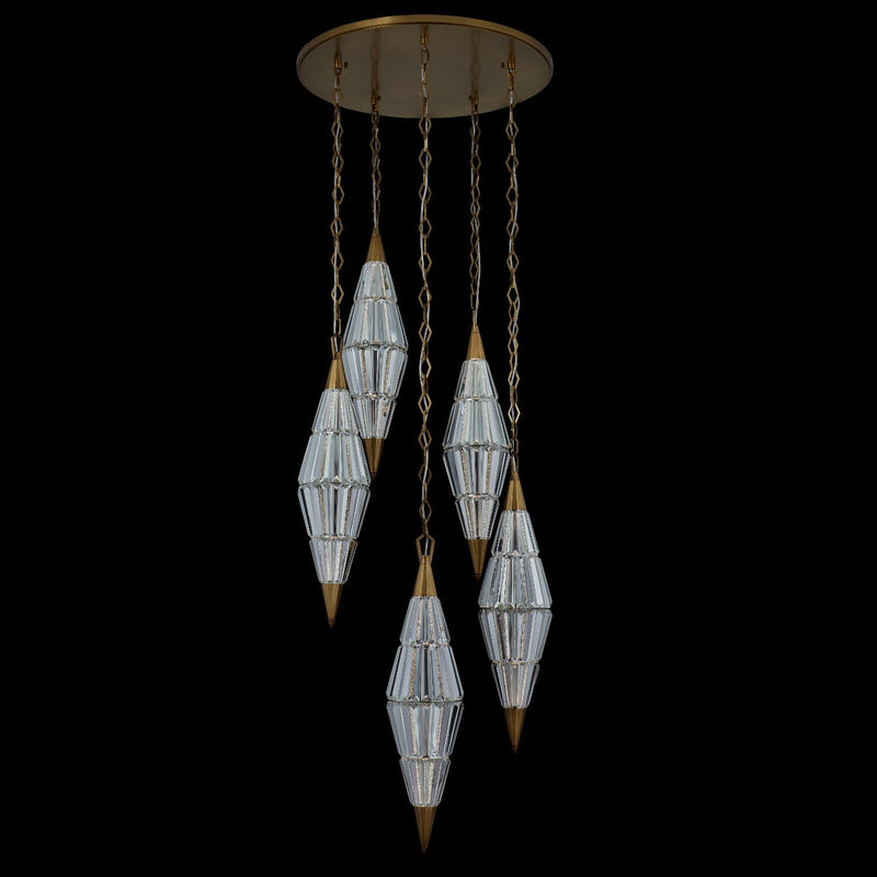 Allungato 30" LED Pendant in True Brass