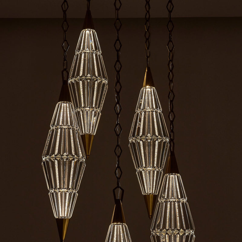 Allungato 30" LED Pendant in True Brass